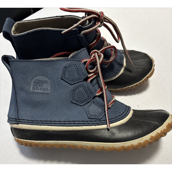 Sorel Women's 6 Out N About Blue Waterproof Duck Rain Boots Winter Classic - Picture 5 of 7